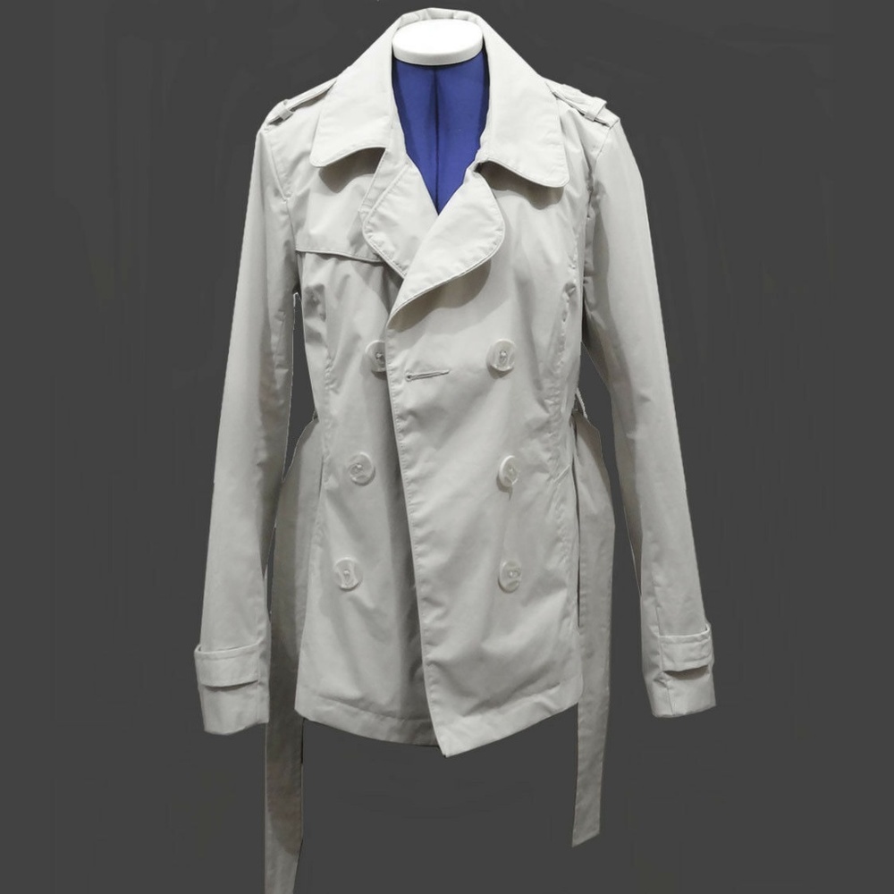 Suzy Shier Beige Creme Trench RainCoatJacket Sz XS
